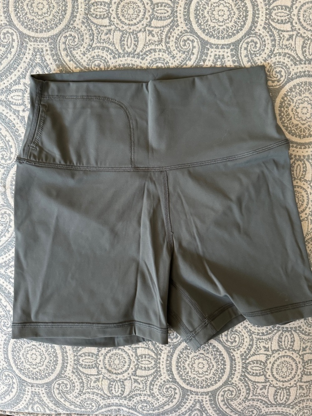 CRZ YOGA High-Rise Athletic Bike Shorts in Slate